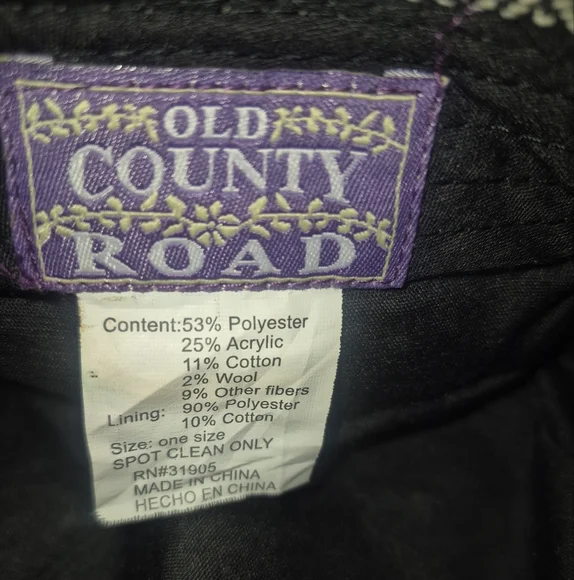 Old Country Road Wool Blend Hat with Button Accessory OS - Picture 6 of 6